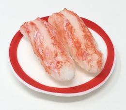 食品サンプルキーホルダー　回転寿司　カニ